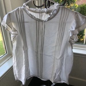 Sim and Sam size L white ruffle sleeve blouse